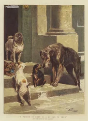 Un ami dans le besoin est un ami en effet (chromolithographie)